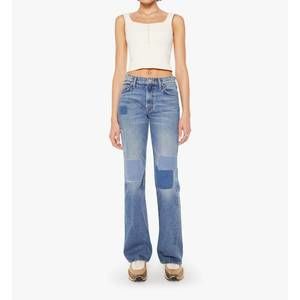 MOTHER High Rise Patchwork Blue Jeans